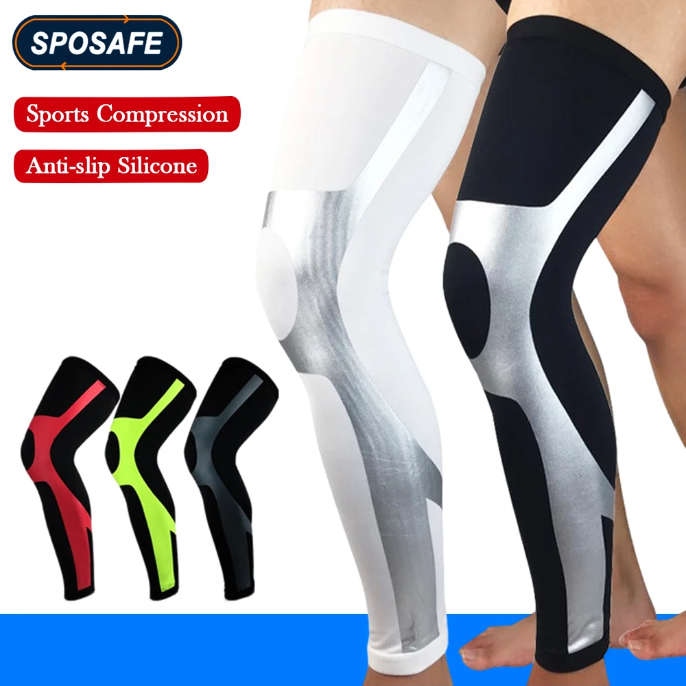 Manchon de compression des jambes pour le sport, chauffe-genoux pour le cyclisme, la course, le basket-ball, le football, le volley-ball, le tennis,