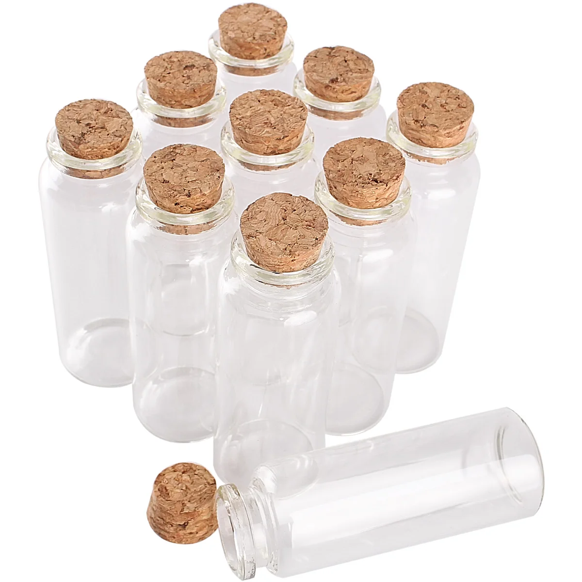 

10 Pieces 40ml Glass Bottles with Cork Stopper 30*80mm Spice Glass Jars Vials Wishing Decorative Bottles for Wedding Favors