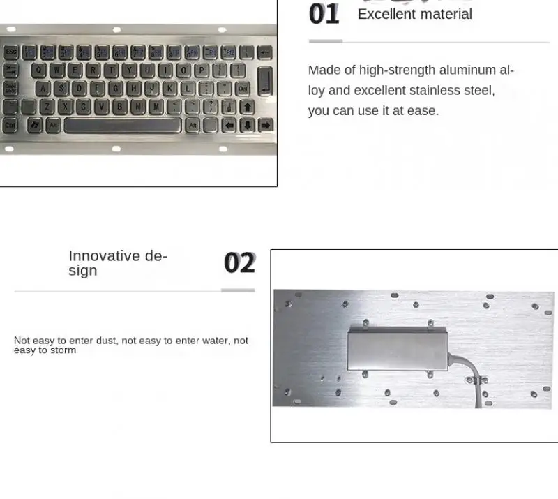 Stainless Steel USB Kiosk Keyboard Embedded Installation Metal Industrial Waterproof Keypad for Ticket Vending Machine