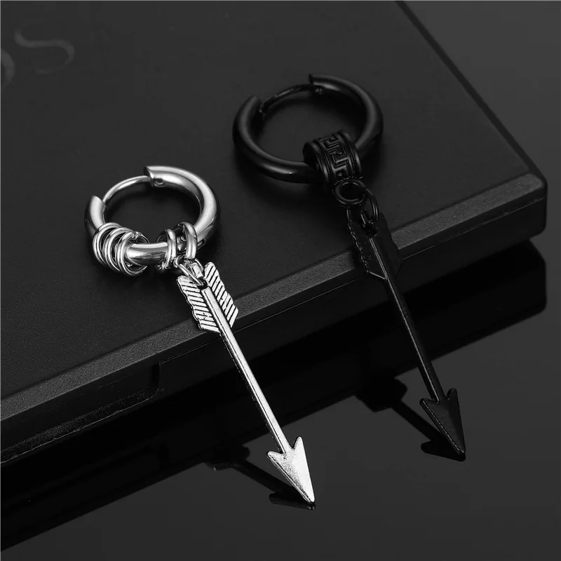 1Pcs Surgical Steel Arrow Design Spike Cartilage Earrings Multi-Use Arrow Industrial Barbell Piercing For Women Man Body Jewelry