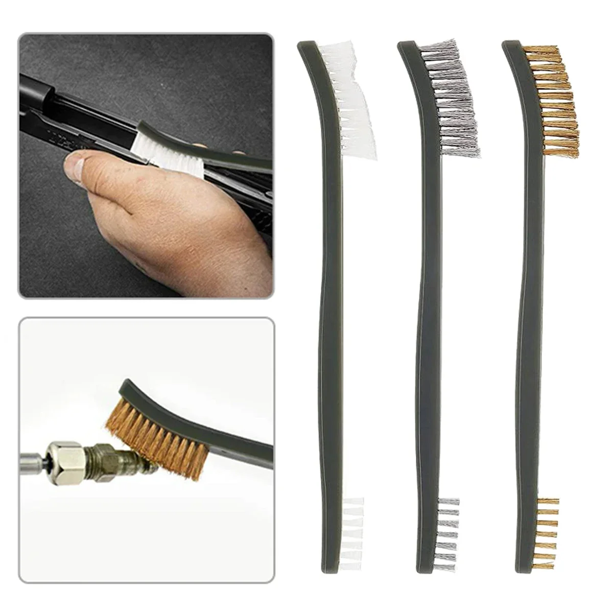 3pcs Premium Tactical Cleaning Kit strumenti universali per la pulizia delle armi con spazzola metallica e accessori per pistola con spazzola metallica antiruggine fucile