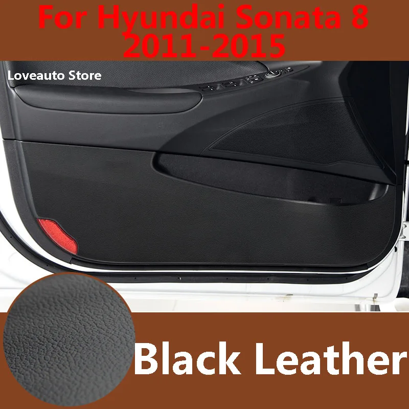 For Hyundai Sonata 8 2015 2014 2013 Car Door Anti Kick Protector Pad Leather Door Plank Mat Cover Sticker Protective 2012 2011