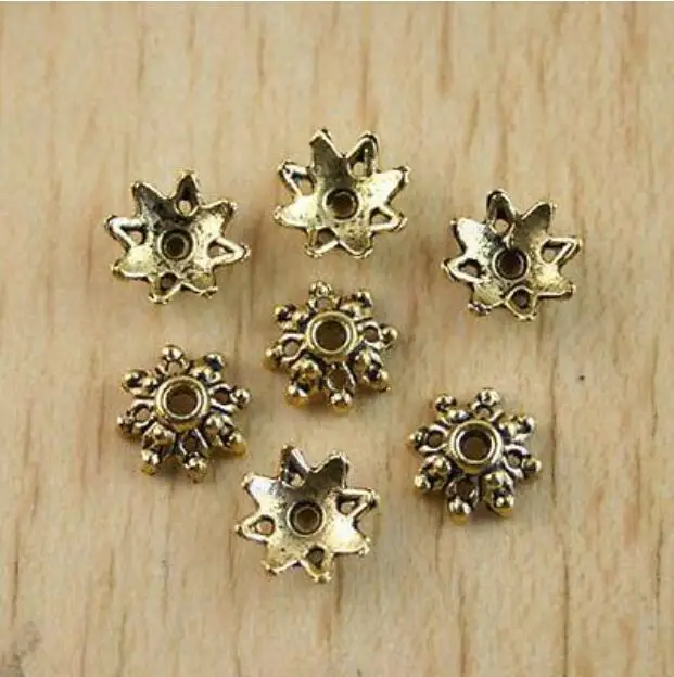 70pcs 8.5mm dark gold-tone flower Spacer beads h1273