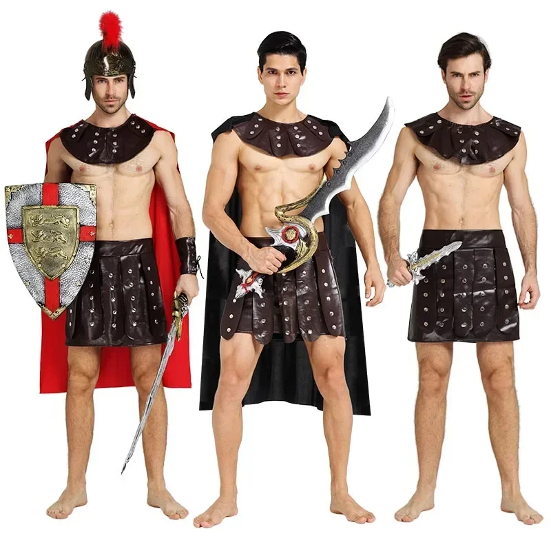 Adults Greek Gladiator Warrior Princess Prince Roman Costume Party Cosplay Halloween Costumes Soldier Couple Dress MN9