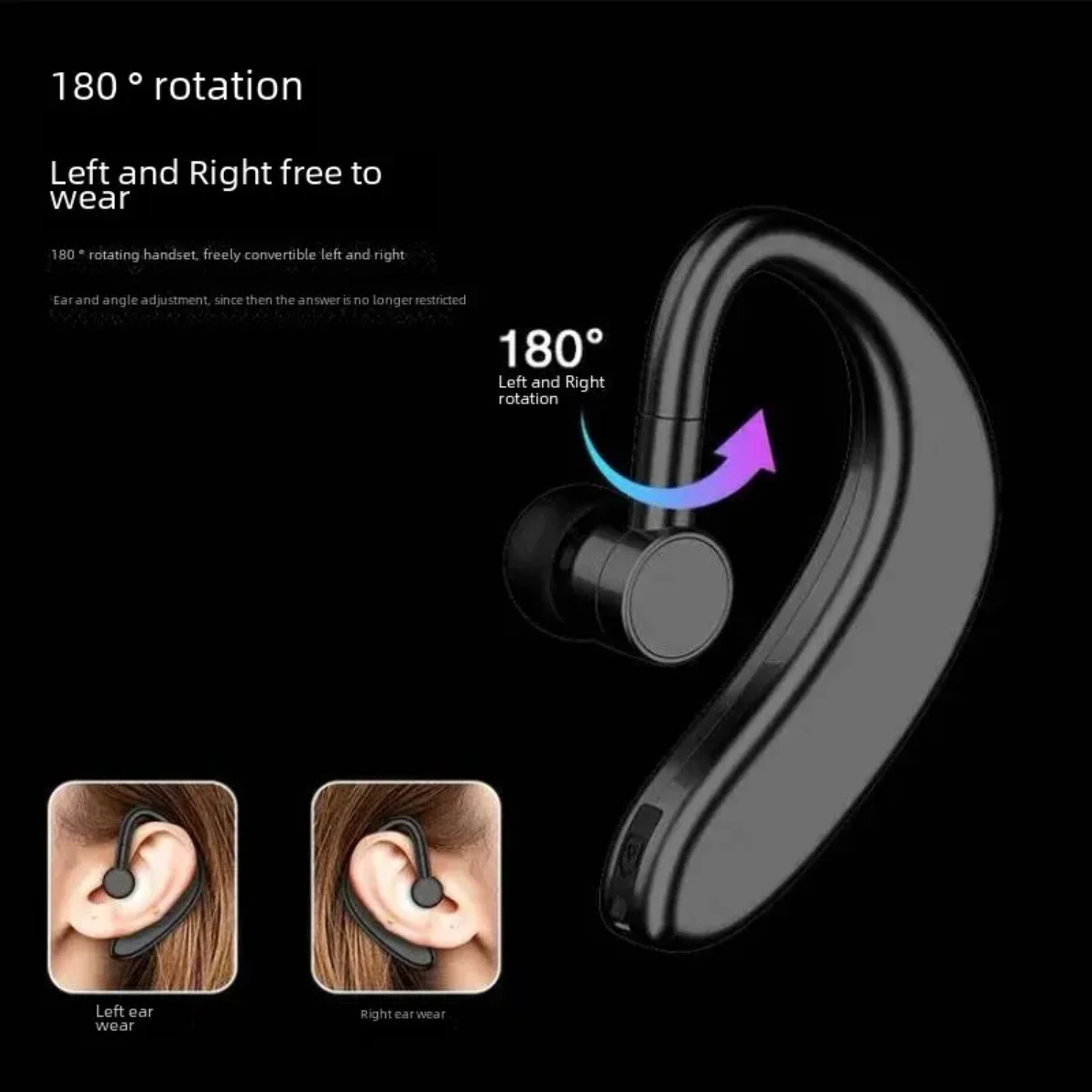 S109 Long-lasting Bluetooth Earphones Sports In-ear Single Ear Call Earplugs Creative Design Non-infringement