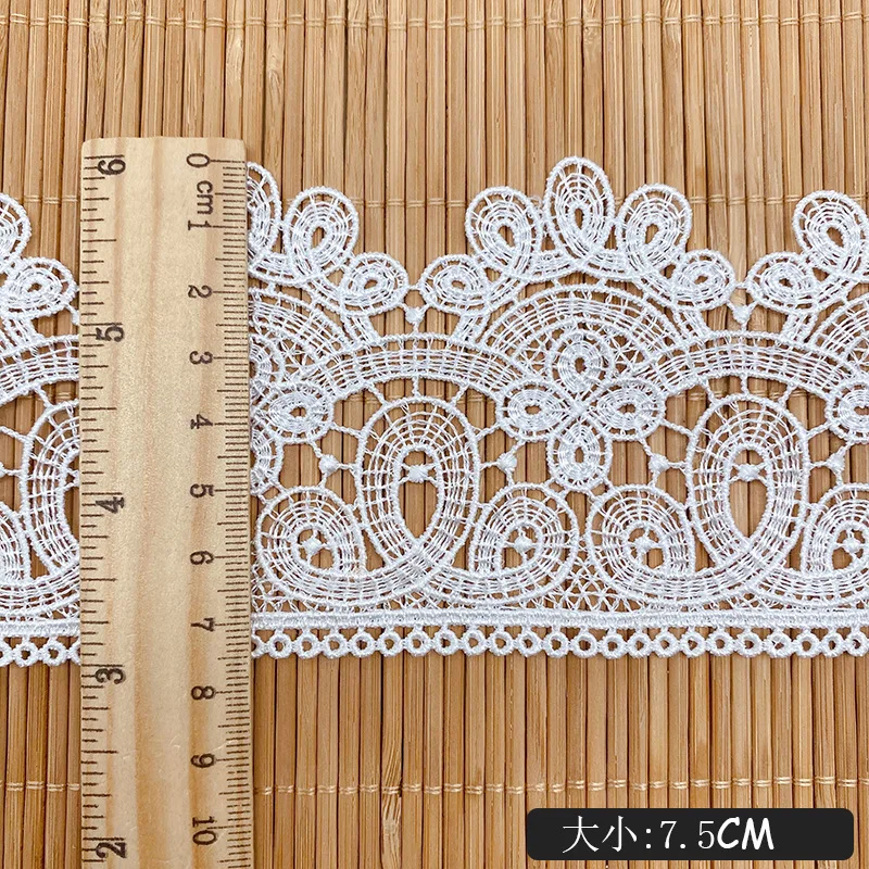 45Yards White Lace Milk Silk Water Soluble Embroidery Lace Ribbon Trim Fabric For Sewing Apparel Accessories Handmade DIY Crafts