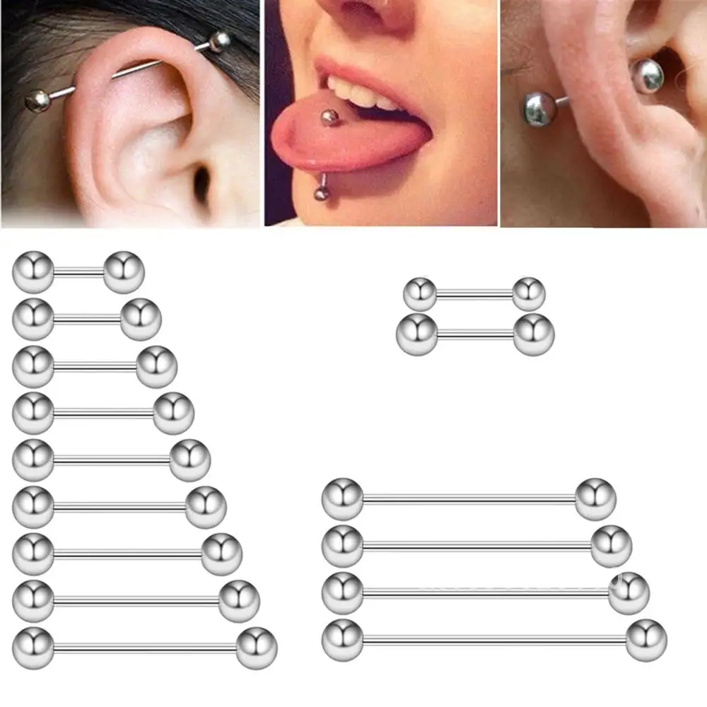 1 OF 5 STKS Rvs Oorkraakbeen Helix Industriële Piercing Oorbel, Tong Piercing Bar, Stud Oorbellen