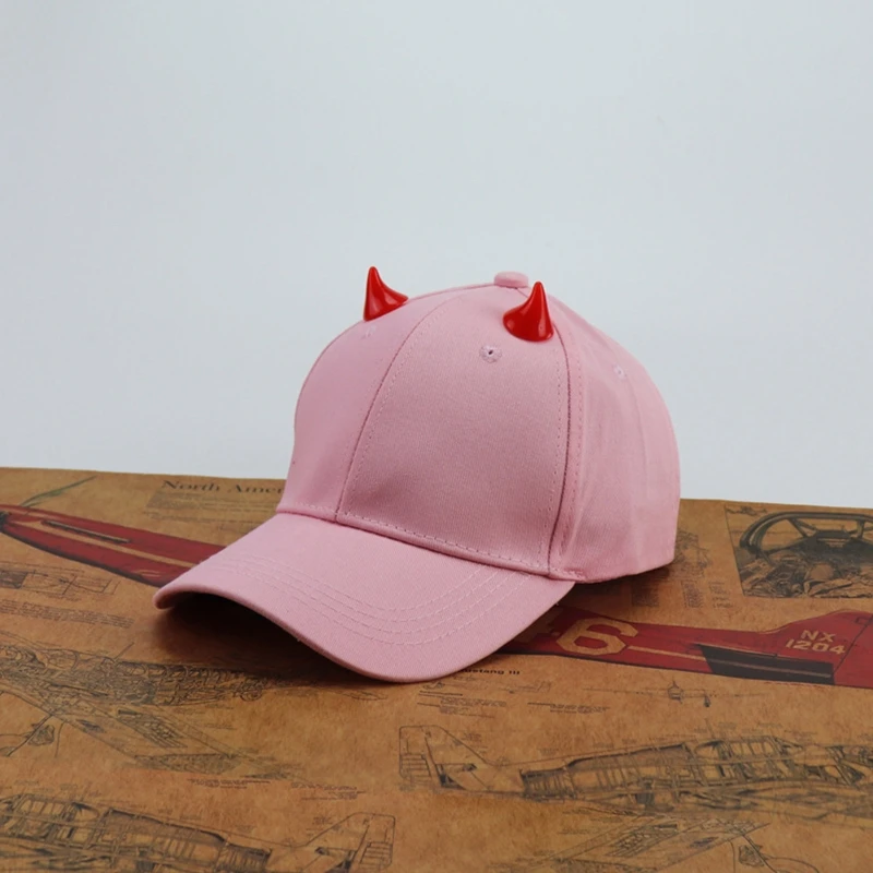 

Unisex Baseball Caps with Cartoon Devil Horn Teeth Hat for Spring Summer Kids Outdoor Adjustable Visor Cycling Drop Shipping