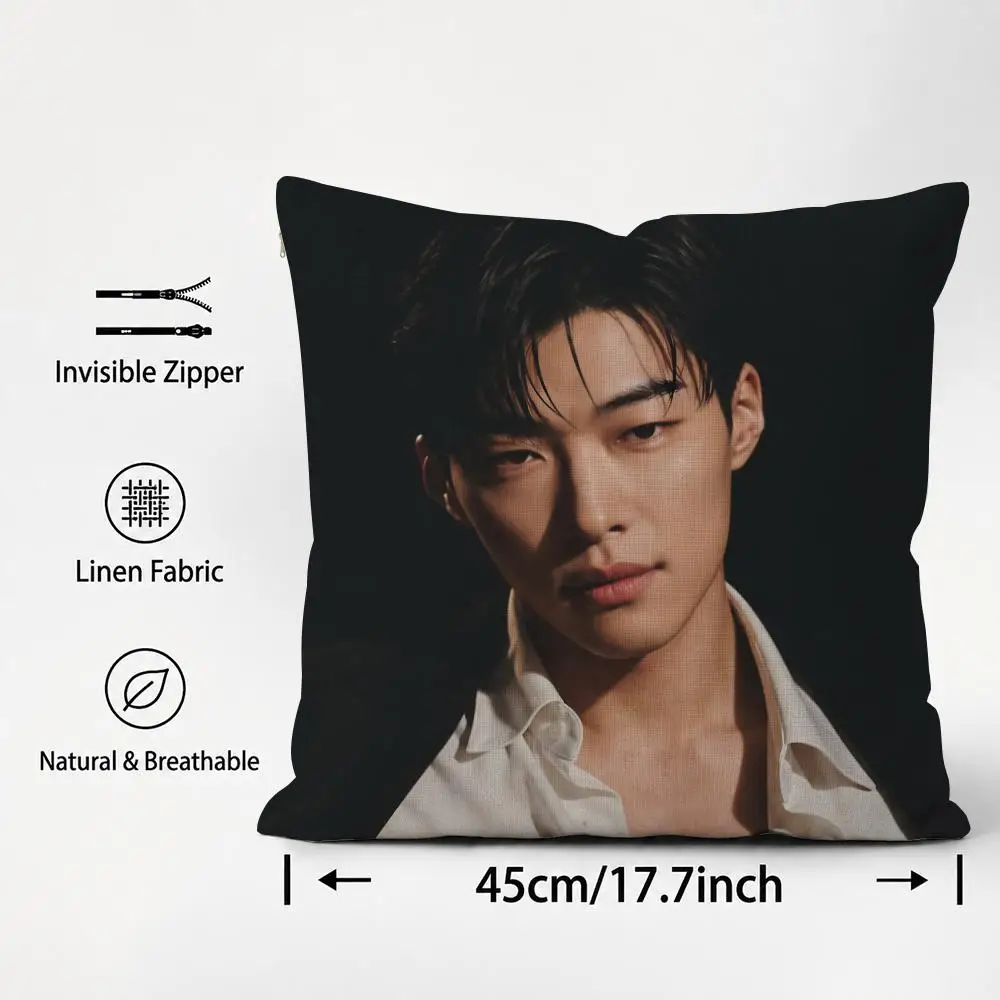 Actor Woo Do-hwan Cushion Cover Cushion Covers Natural Linen Breathable Sofa Bedroom Decor Pillowcase