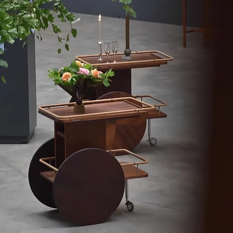 Bar, wine cabinet, cart, hotel, business mobile tea cart, multi-functional iron dining car