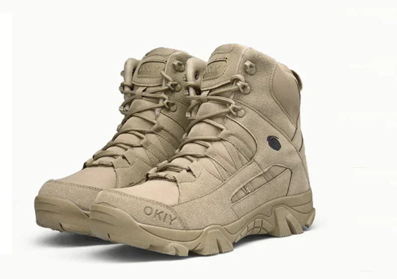 

Outdoor Leather Hiking Shoes Men Hunting Work Safty Men's Short Boots ankle 2025 Fashion Men's Desert Combat