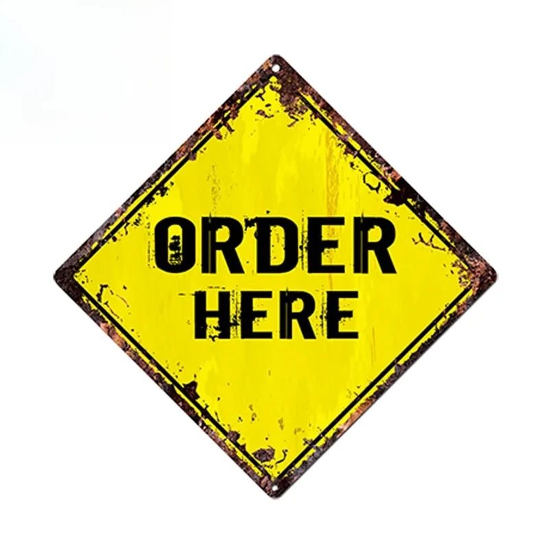 

13X13cm QRDER HERE Diamond Sign Rustic Chic Sign Bar Shop Car Sticker Decor Waterproof Car Accessories PVC KK