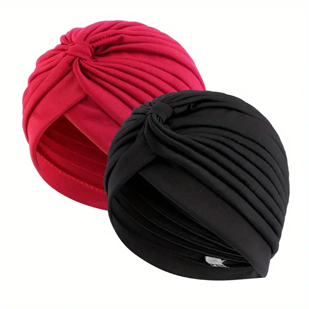 Europe And The United States, Hot Selling, Solid Color Ladies Wrap Hat, Pajama Cap, Turban, Bottom Hat Two