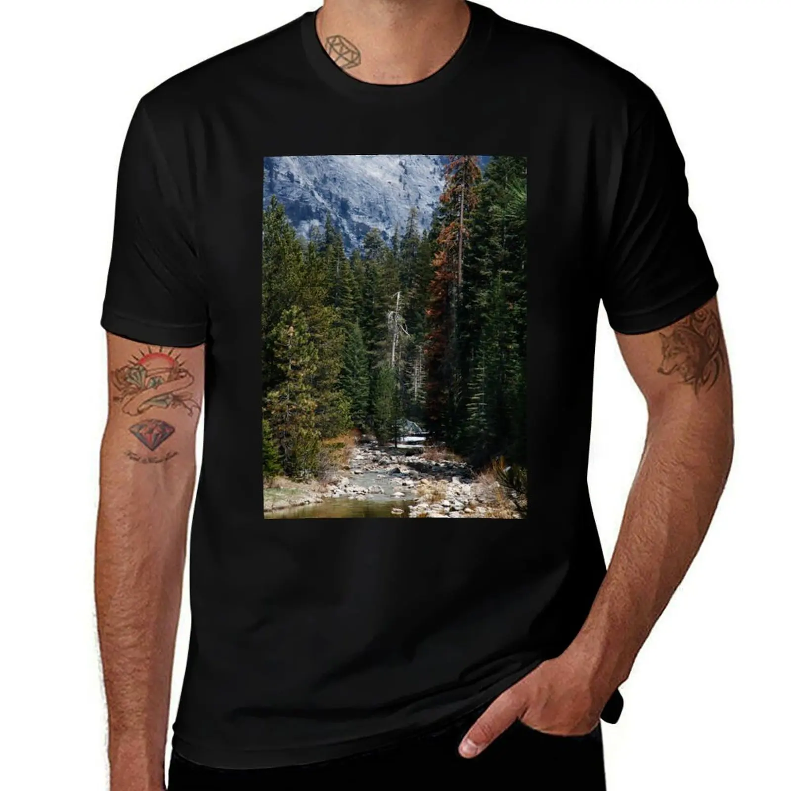 Small Stream and Trees T-Shirt Holiday Outdoor T-Shirt