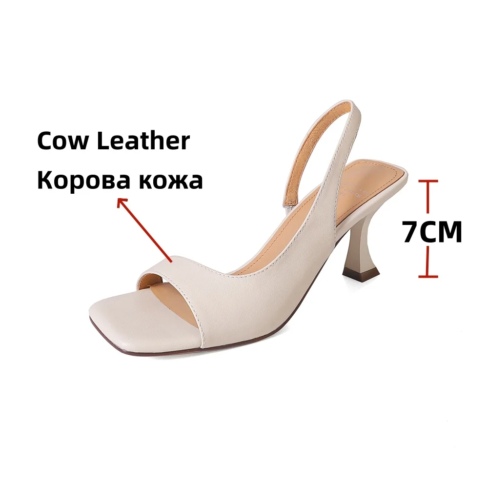 FEDONAS Elegant Women High Heeled Sandals Genuine Leather Sliver Party Wedding Shoes Woman Square Toe Summer Sandals Shoes Pumps