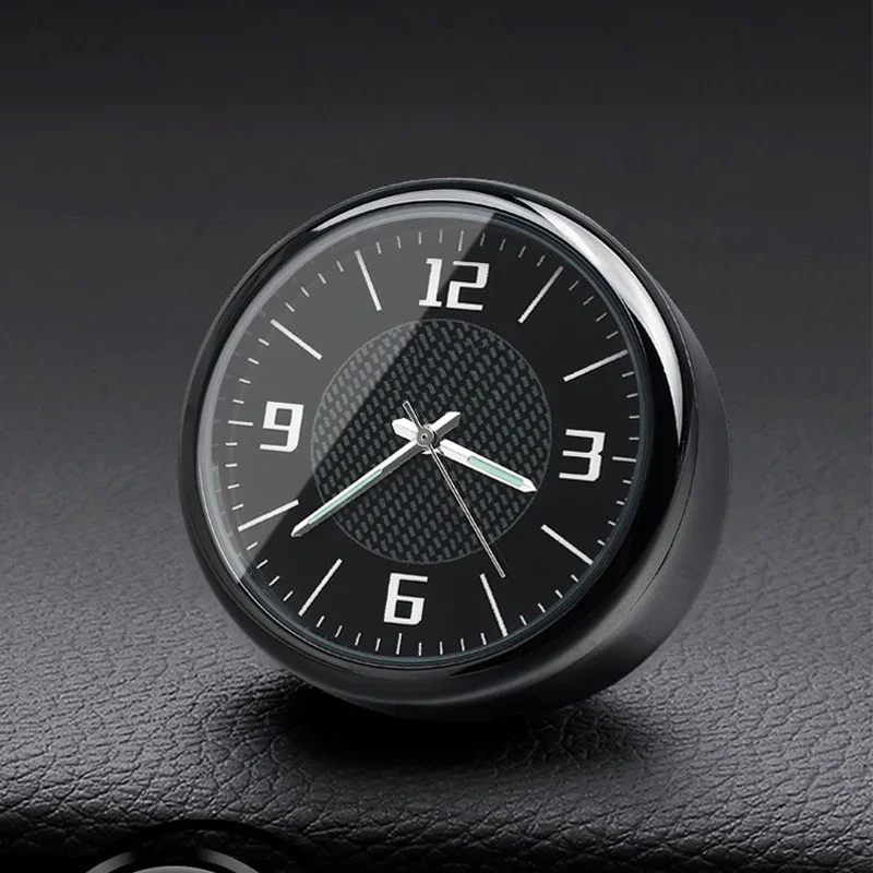 Waterproof Mini Car Quartz Clock, Glow In Dark Dial, Air Vent Adhesive Dual Use Compact Auto Interior Time Watch
