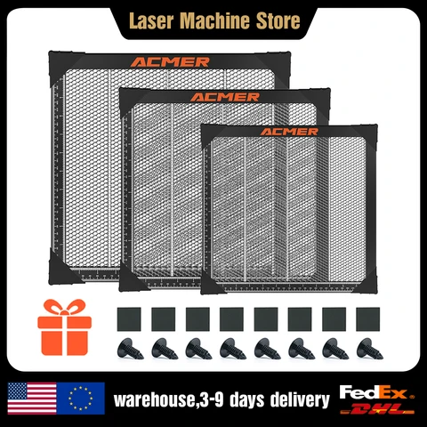 Mesa de Trabalho a Laser ACMER Honeycomb para Máquina de Gravação e Corte a Laser CO2 CNC P1 10 P2 33W 400x400/440x440mm Ferramentas