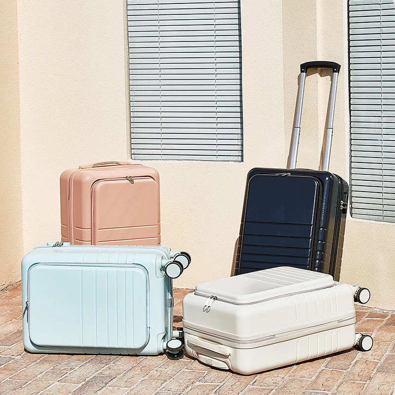 

Front Open Luggage 20/24 Inch Expandable Suitcase with 3 Layer Liner Wet Dry Separation and Quiet Spinner Wheels Password Lock