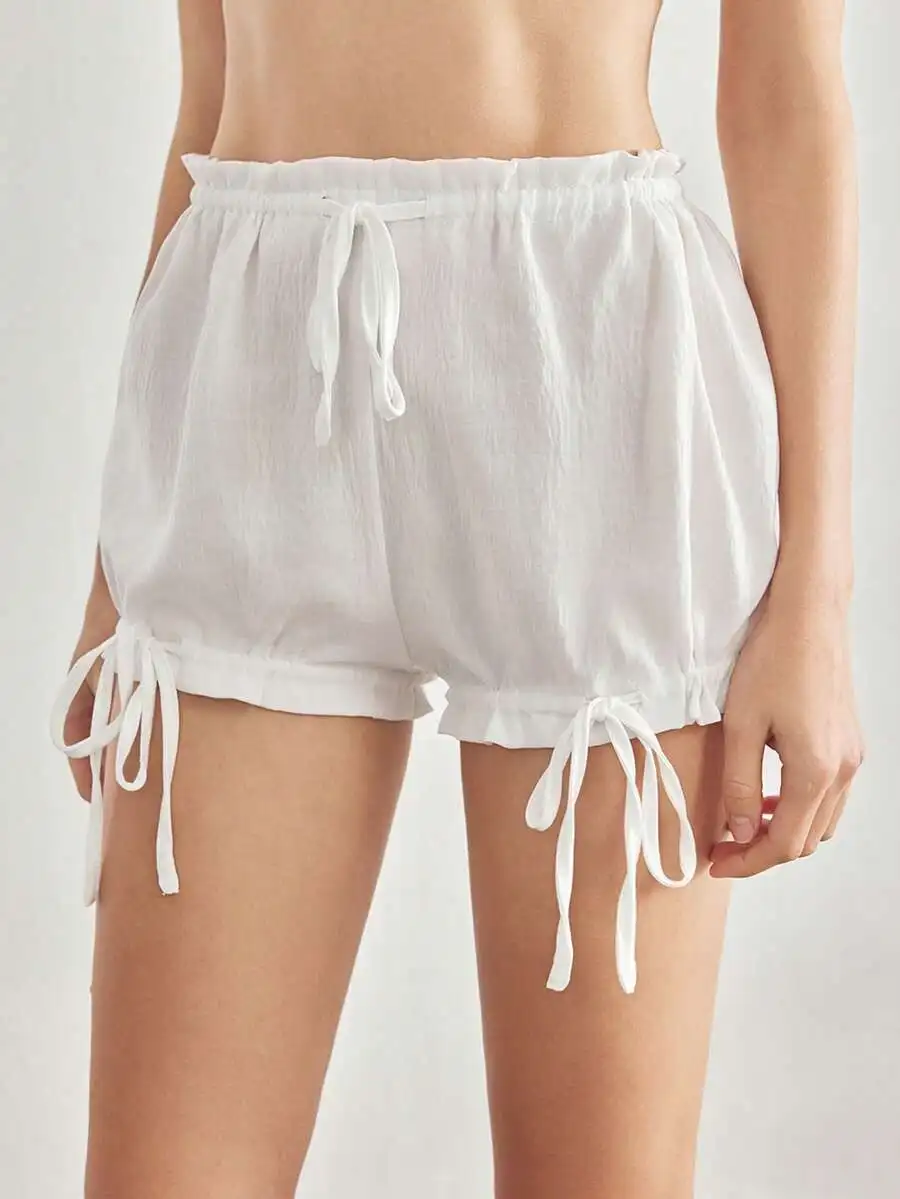 

Women Drawstring Waist Solid Color Casual Lounge Shorts