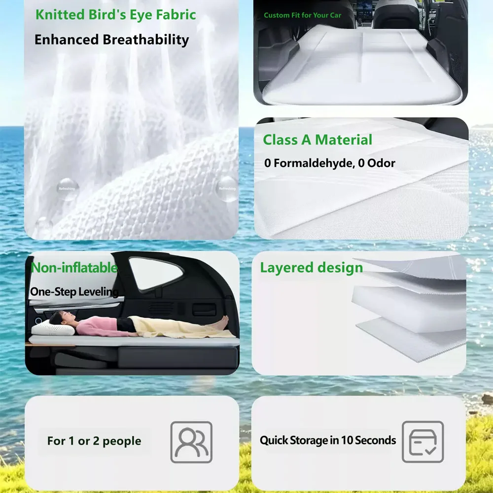 For XPENG P7+ car mattresses, travel beds, car sleeping pads, no need for inflation, rear seats, 0 formaldehyde