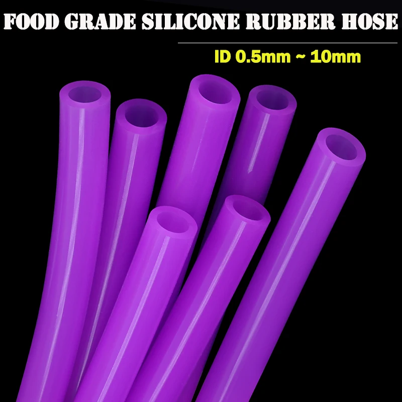 

1~10m Purple Food Grade ID 0.5 ~ 10mm Silicone Tube Non-toxic Flexible Aquarium Air Irrigation Drink Pipe Garden Water Hose