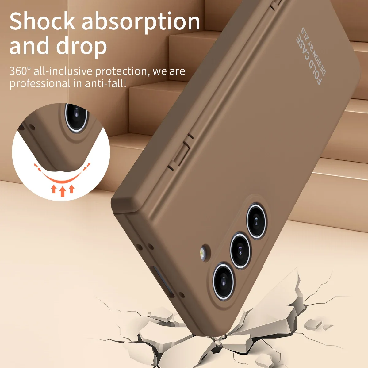 غطاء هاتف صلب PC بحماية مفصلية فاخرة ، حافظة ضد للصدمات مع واقي شاشة لهاتف Samsung Galaxy Z Fold 5