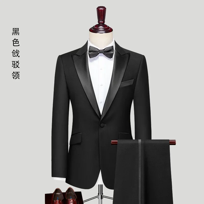 (7) Customized Groom Wedding Suit for Men Slim Formal Double Breasted Evening Gown