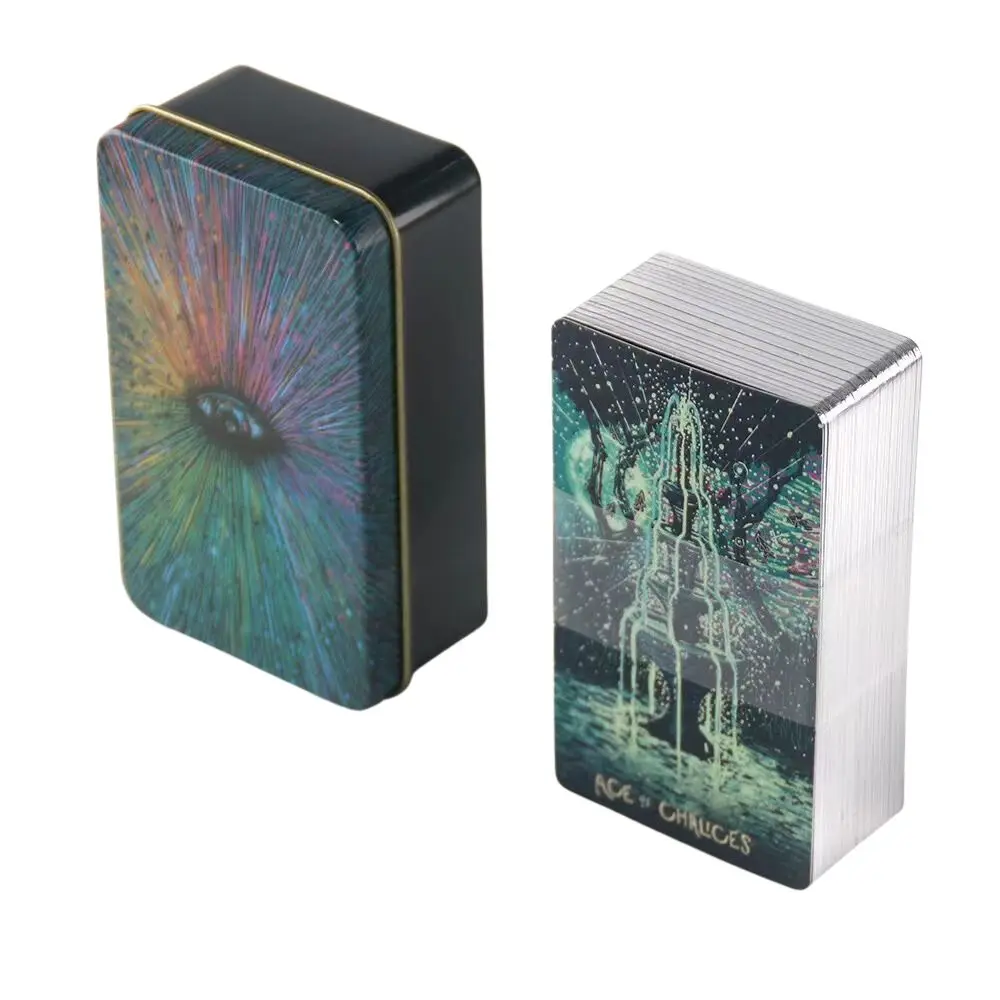 Tin Box High-Grade Gilding Process Tarot Deck 78 Cards Card Deck with Guide Book Mystical Affectional Divination