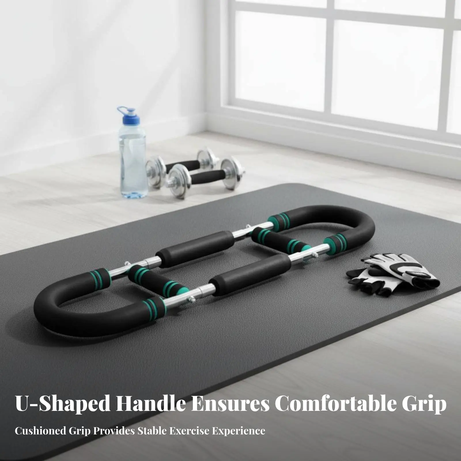 

U-Shaped Coil Bar Comfortable Foam Grips Adjustable Power Twist Bar Curved Strength Bar Portable Bicep and Forearm Strengthener