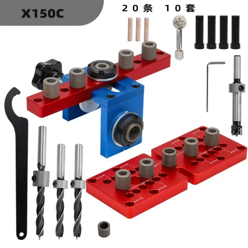 

TEBAK W-135 3 in 1 Pocket Hole Jig Aluminum Alloy Dowel Jig 8/10mm Drill Guide Locator for Wood Board Splicing Woodworking Tool