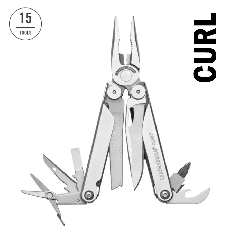 LEATHERMAN, Curl Multitool, Stainless Steel Everyday Tool with Nylon Sheath