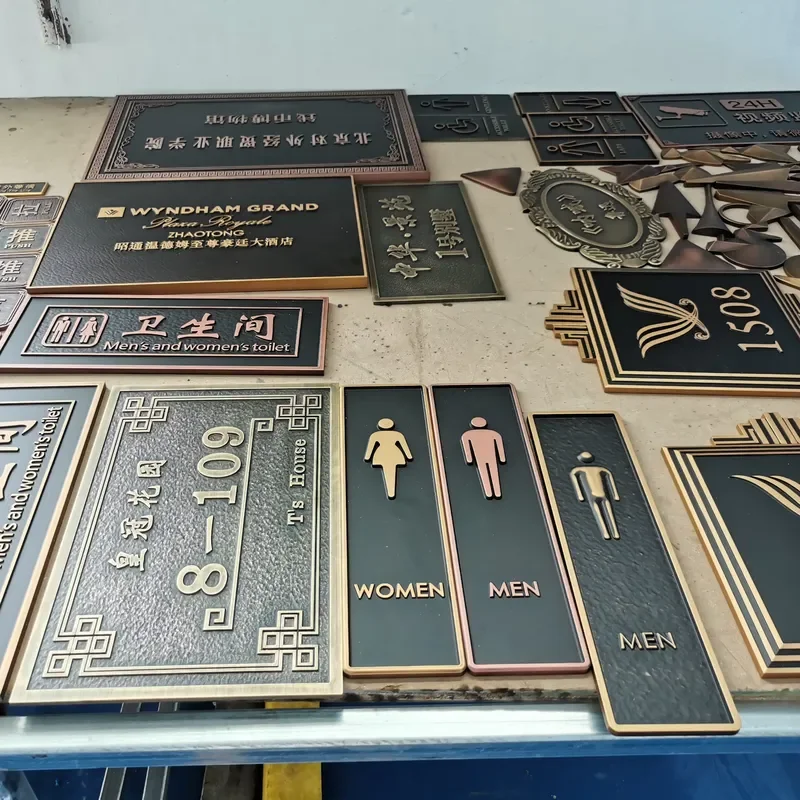 Modern Designed Custom Brass House Number Molded Metal Name Sign for Doors with Acrylic Blank Neon Plate Door Plates