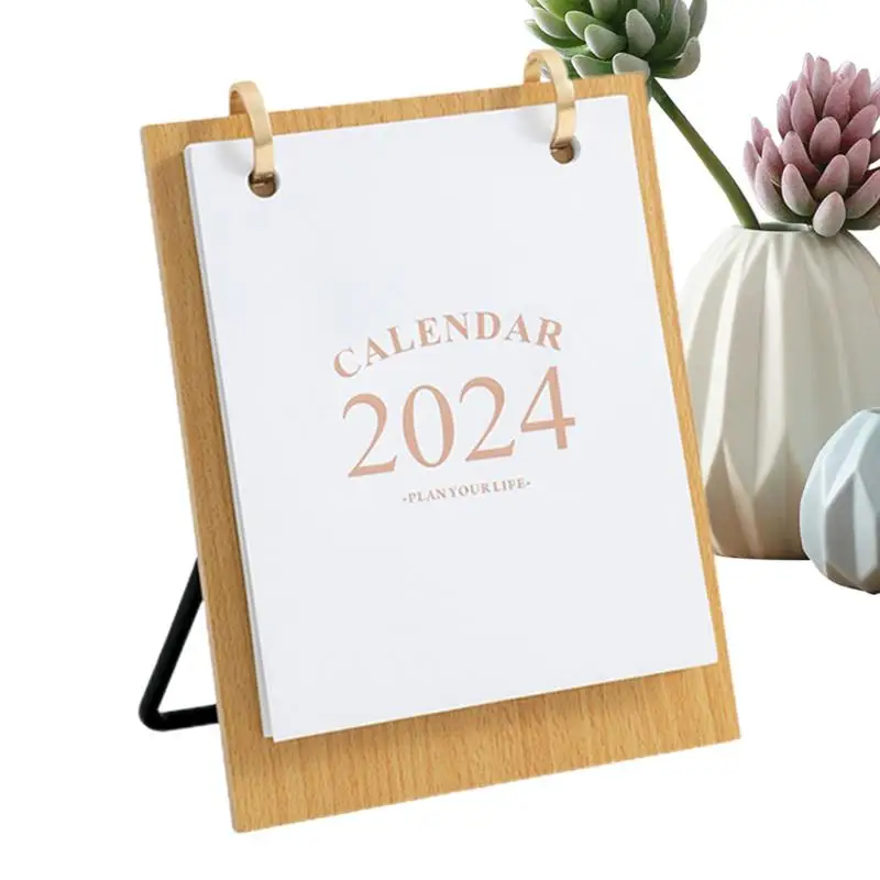 

Standing Desk Calendar 2024 Detachable Desk Wood Calendar Desktop Decoration Home Decor For Students Teachers Workers Decorative