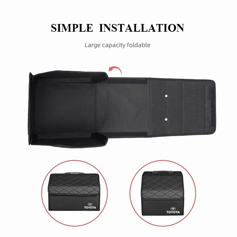 Car Trunk Organizer Box Large Capacity Storage Bag Tools For Toyota 86 Mirai Supra Prado Alphard Vellfire Crown Sequoia Venza Av