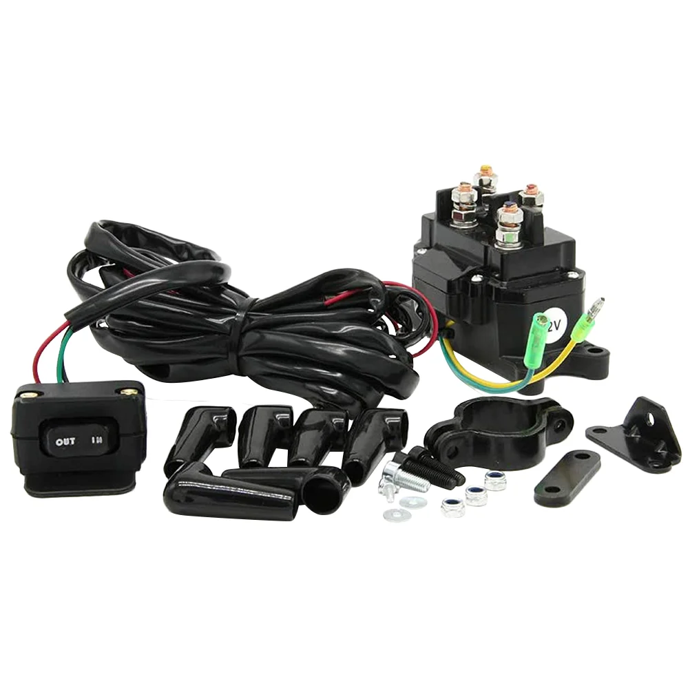 

Winch Relay Solenoid Supply Automatic Universal 12V Vehicle Contactor Black Control Durable