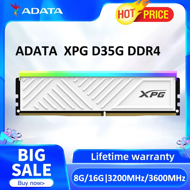 ADATA XPG D35G Overfrequency Memoriam Ram ddr4 8GB 3200 mhz Ram Memory DIY Gaming Computer ddr 4 3600MHz 16gb