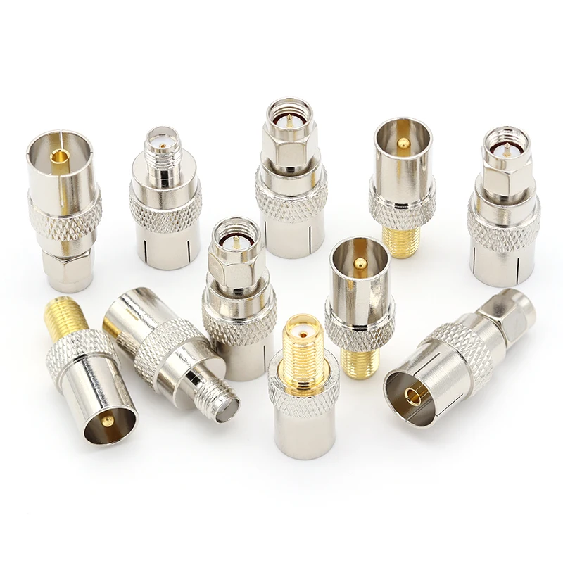 2PCS SMA To TV IEC Connector DVB-TV Antenna Adapter AP Test Head TV Plug SMA Female to TV Male RF Coaxial Connector KEBEIS - view 2