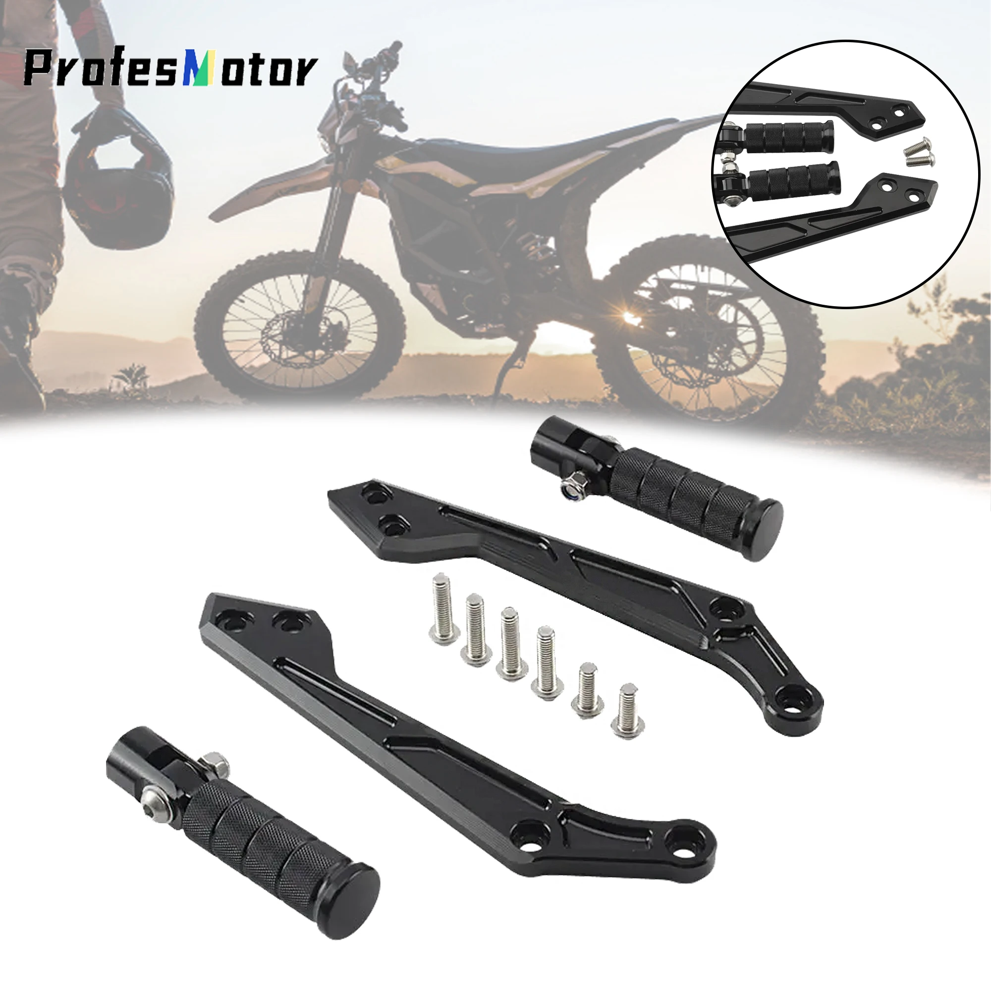 

Motorcycle Accessories for Surron Rear Foot Pegs Pedal Bracket Sur-ron Light Bee X Segway X160 X260 Road Version Street E-bike