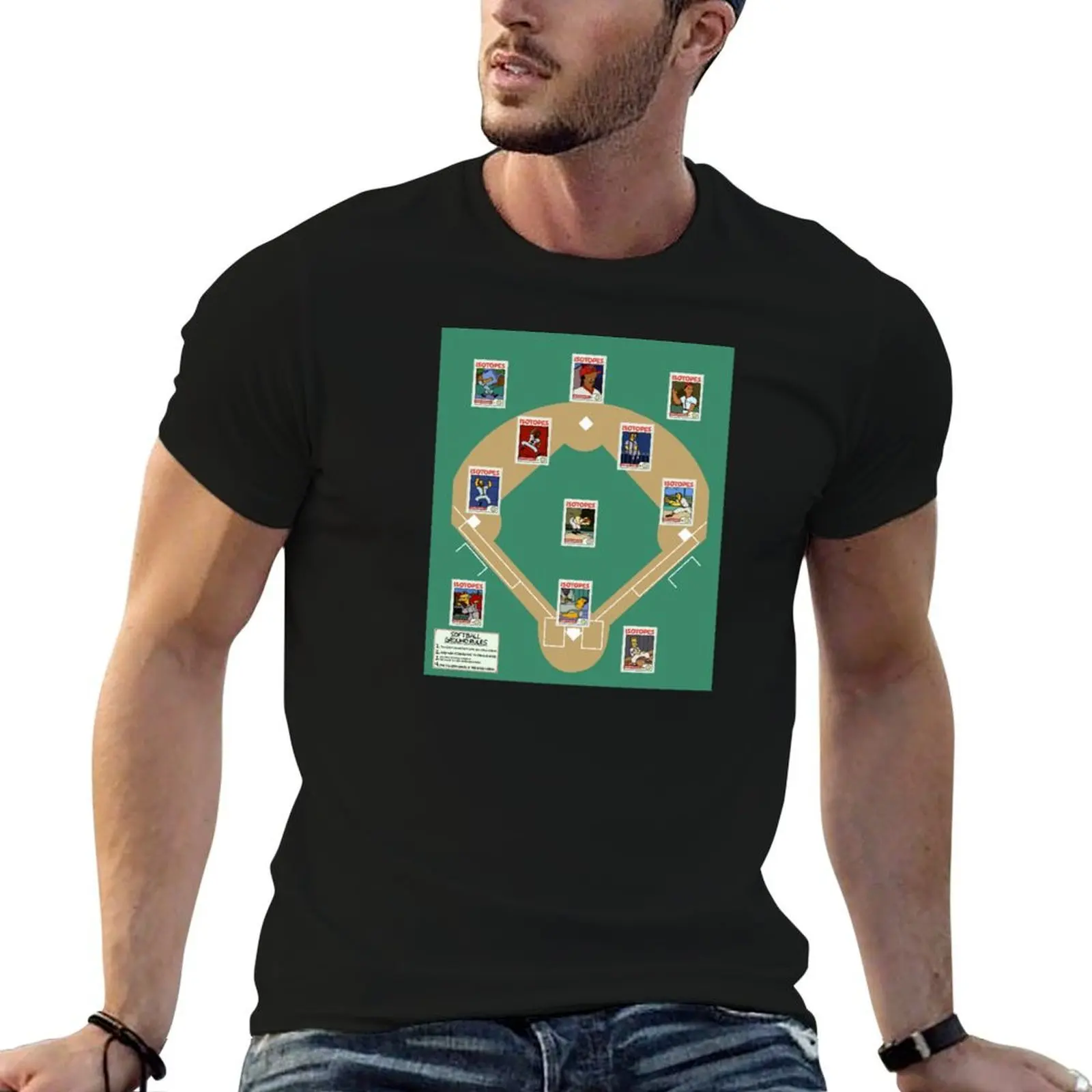 Isotopes Softball Starting 9 Card Collection T-Shirt custom t-shirts basketball graphic tees men clothings