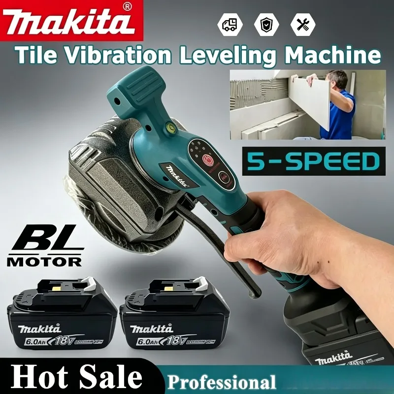 

For Makita Battery, Adjustment High Capacity Home Decoration Tool,Makita Cordless Tile Laying Machine for Wall & Floor Vibration