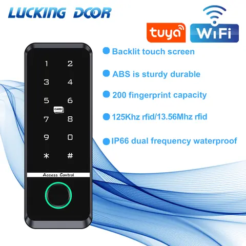 WIFI TUYA App 생체 인식 지문 액세스 컨트롤러 키패드 IP66 방수 RFID IC 카드 독립형 도어 액세스 제어 시스템