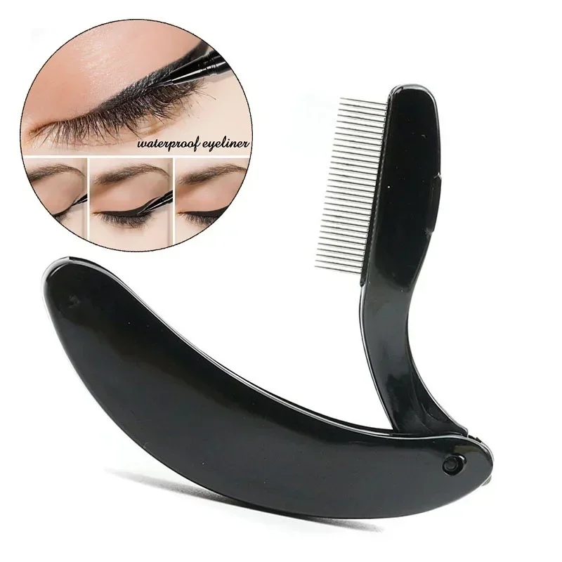 Pro Folding Stainless Steel Teeth Eyelash Comb Eyebrow Brush Shaper Beauty Tool