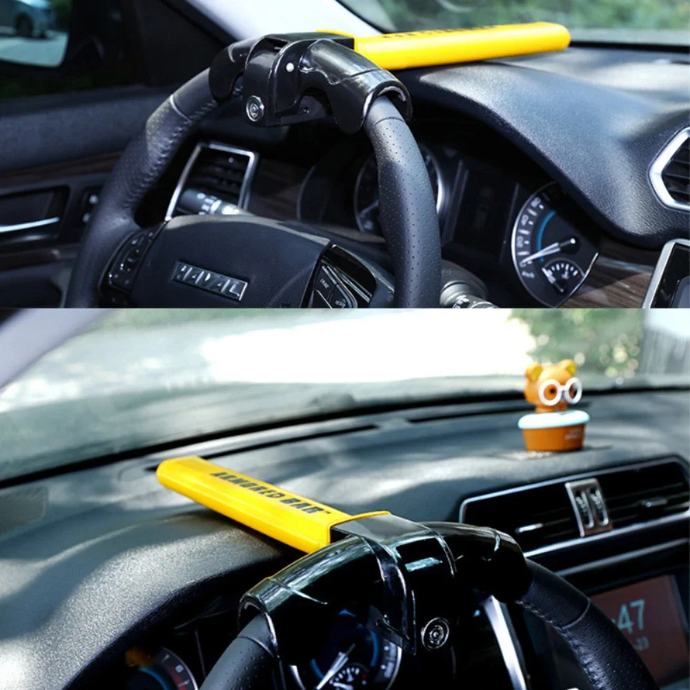 Car Steering Wheel Lock Universal  Heavy Duty Stainless Lock Anti-theft Car Security Rotary Enhance Automobile Security