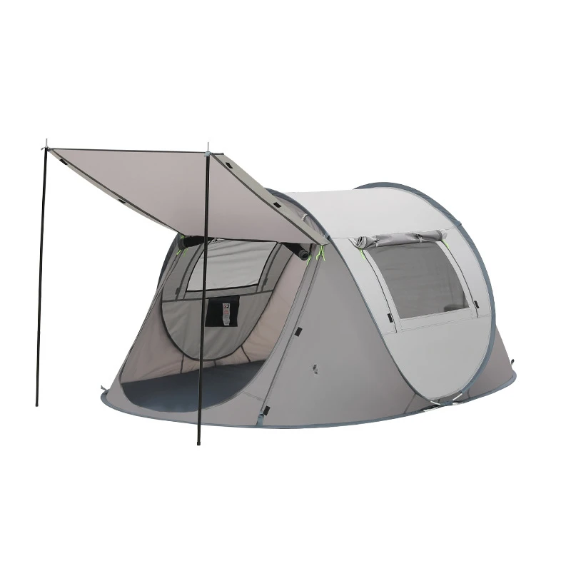 Double person quick opening fully automatic tent outdoor portable folding camping overnight thickened silver coated rainproof