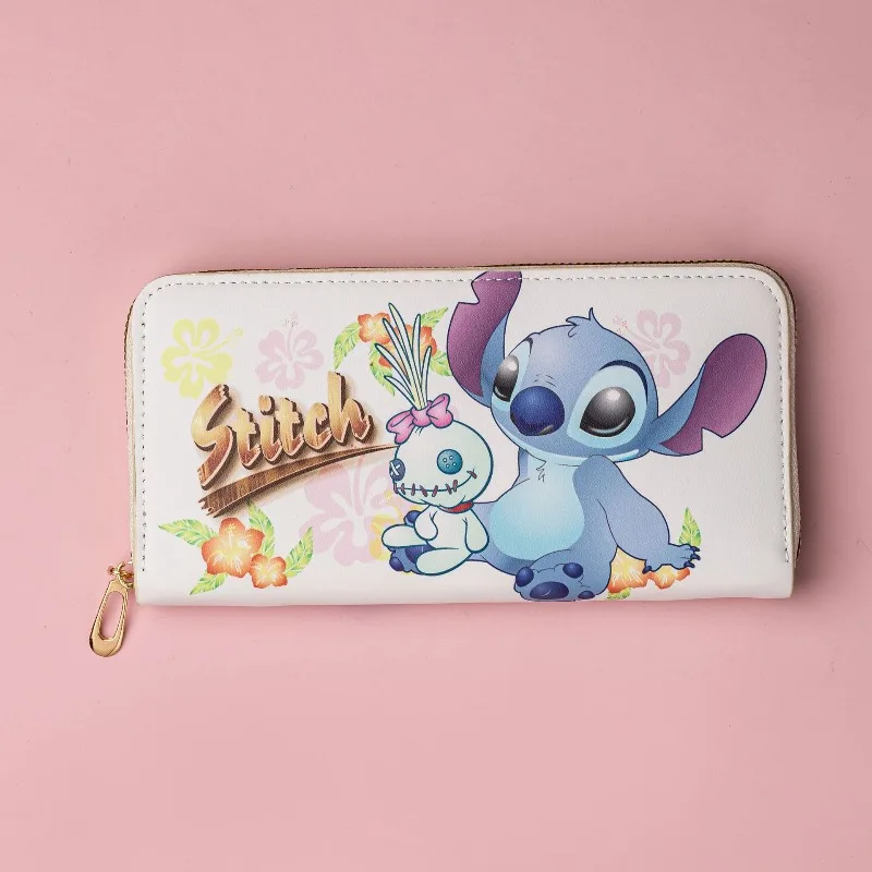 Disney Stitch Wallet for Boys Students Long Zipper Cartoon Mini Small Coin Purse Card Holder Fashion Cute Daily Use