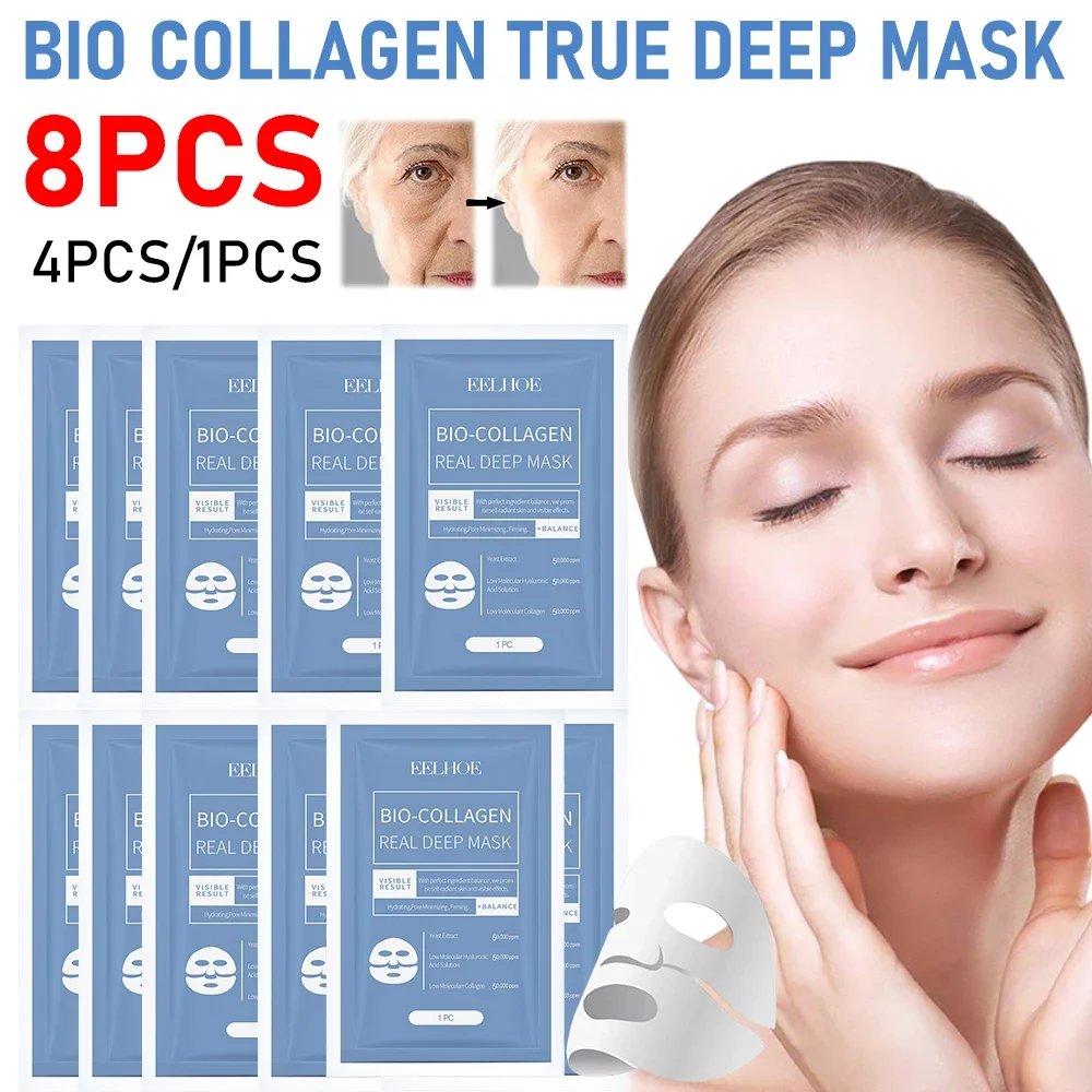 Bio Collagen True Deep Mask,Overnight Collagen Mask with Hydrolyzed Collagen Mask Moisturizing Anti-Aging Mask Personal SkinCare