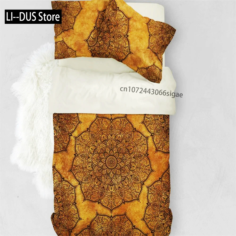 

Mandala Bedding Set, Boho Vintage Mandala Duvet Cover Set, Boho Bedroom Decor, College Bedding, Twin, Full, Queen, King Duvet