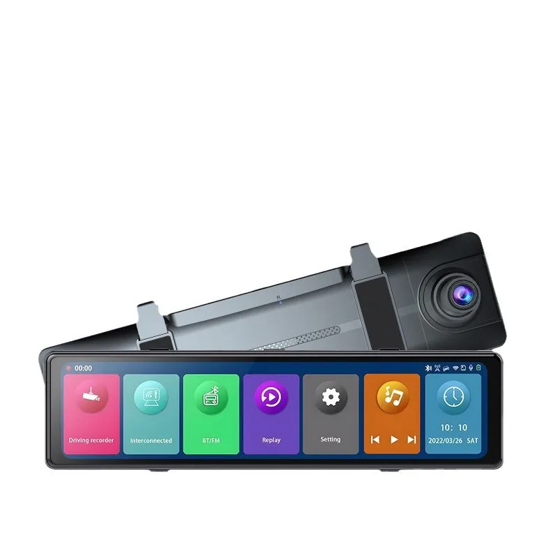 DVRs 3 Cameras Dash Cam 1080P Car Mirror Video Recording Carplay & Android Auto Wireless Connection WiFi Miracast GPS Navigation