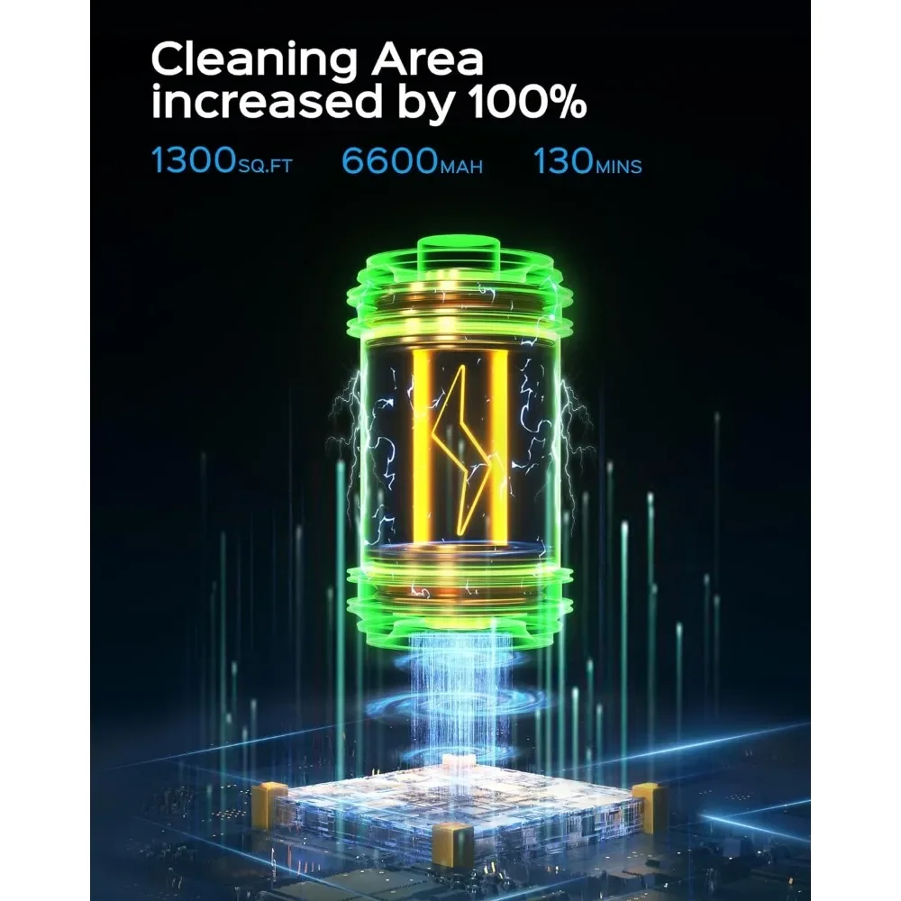 Sophisticated Robotic Pool Vacuum Cleaner, Dual Strong Suction Port, 130min Runtime, Cordless Pool Cleaner, World's First Smart