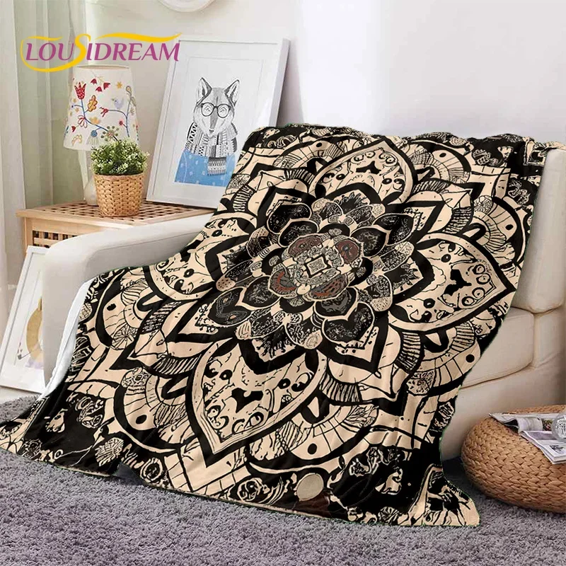 

Turkey Persian Bohemian Mandala Flower Soft Flannel Throw Blanket for Bed Sofa Picnic Outdoor Leisure Gift